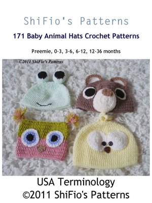 cover image of 171 Animal Hats Crochet Pattern #171